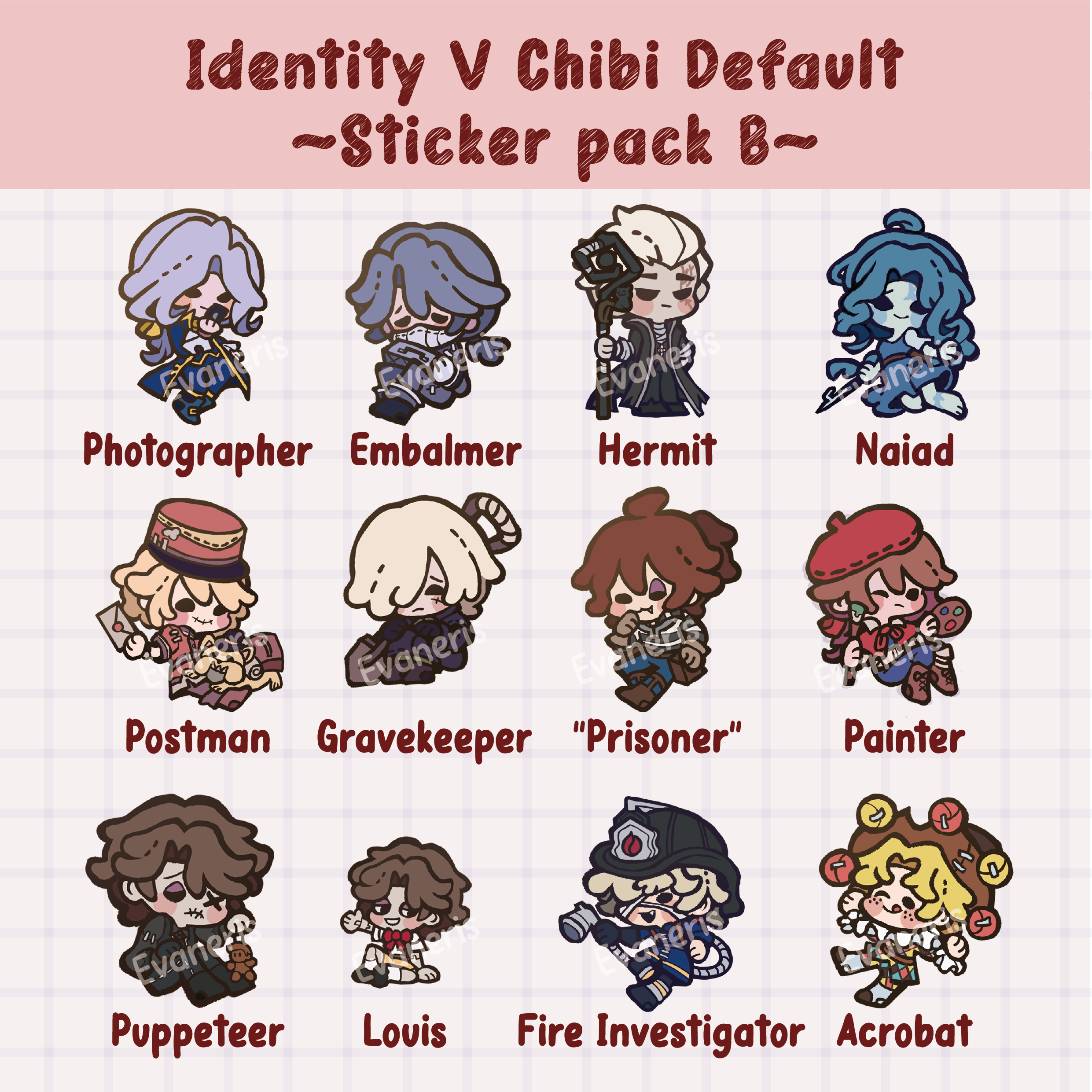Identity V Chibi Default Sticker pack